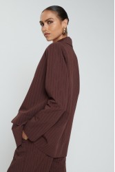 MIX AND MATCH Lucia Blazer Bordeaux Μπορντώ Σακάκι με Στρας